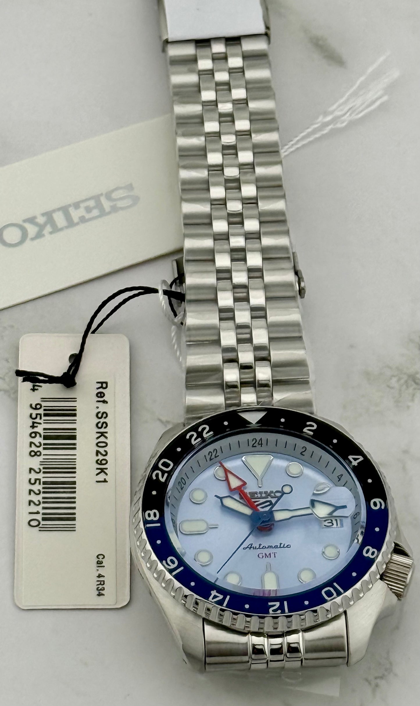 New Full-Set SSK029K1 Seiko 5 Sport Limited Edition GMT 42.5mm “A.K.A Ice Blue”