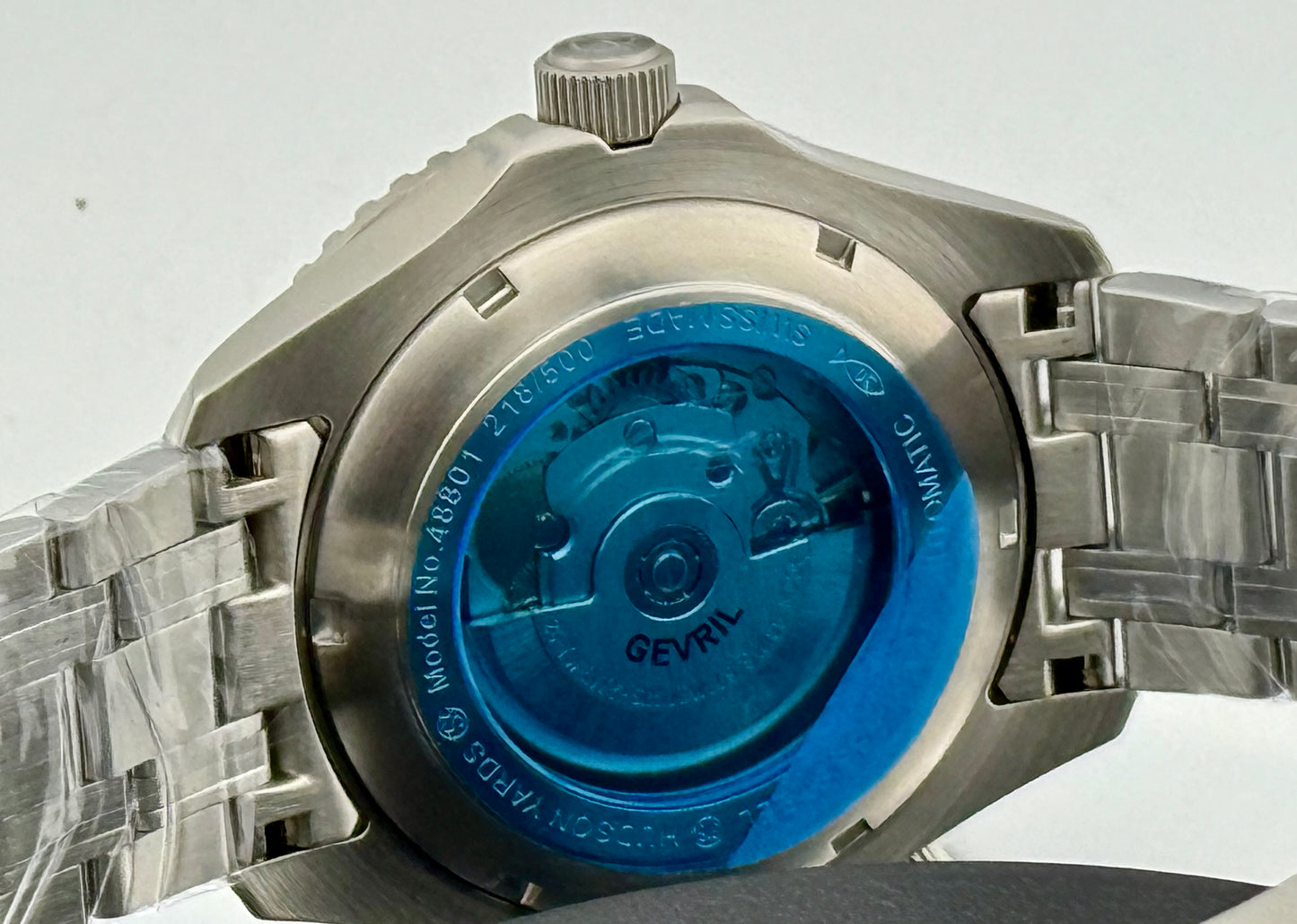 New Full-Set Limited 43mm Gevril Hudson Yards Diver Blue Dial Blue Ceramic Bezel
