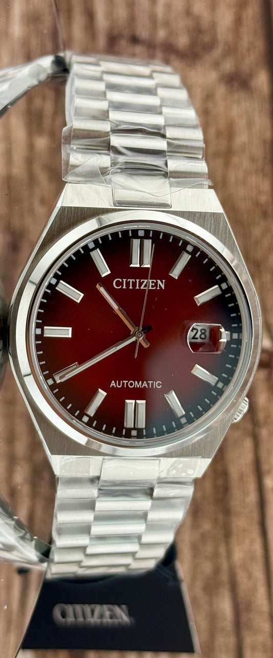 New Full-Set Citizen NJ0150-56W "Burgundy Glow" Tsuyosa Sunburst Dial Auto 40mm