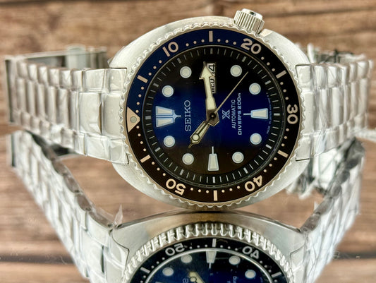 New Full-Set Seiko Prospex SRPC25J1 "Batman Turtle" Diver 200M Auto Blue Dial