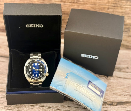 New Full-Set Seiko Prospex SRPC25J1 "Batman Turtle" Diver 200M Auto Blue Dial