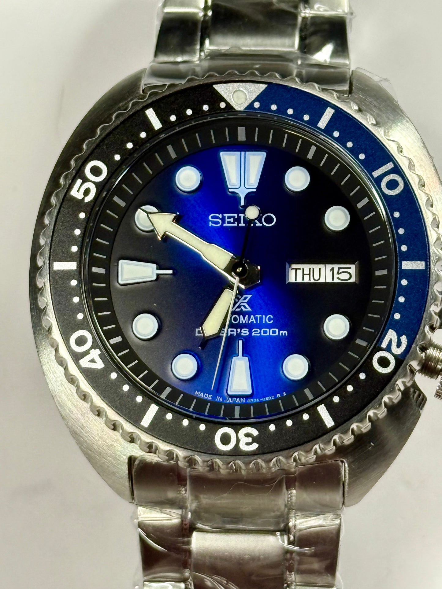 New Full-Set Seiko Prospex SRPC25J1 "Batman Turtle" Diver 200M Auto Blue Dial