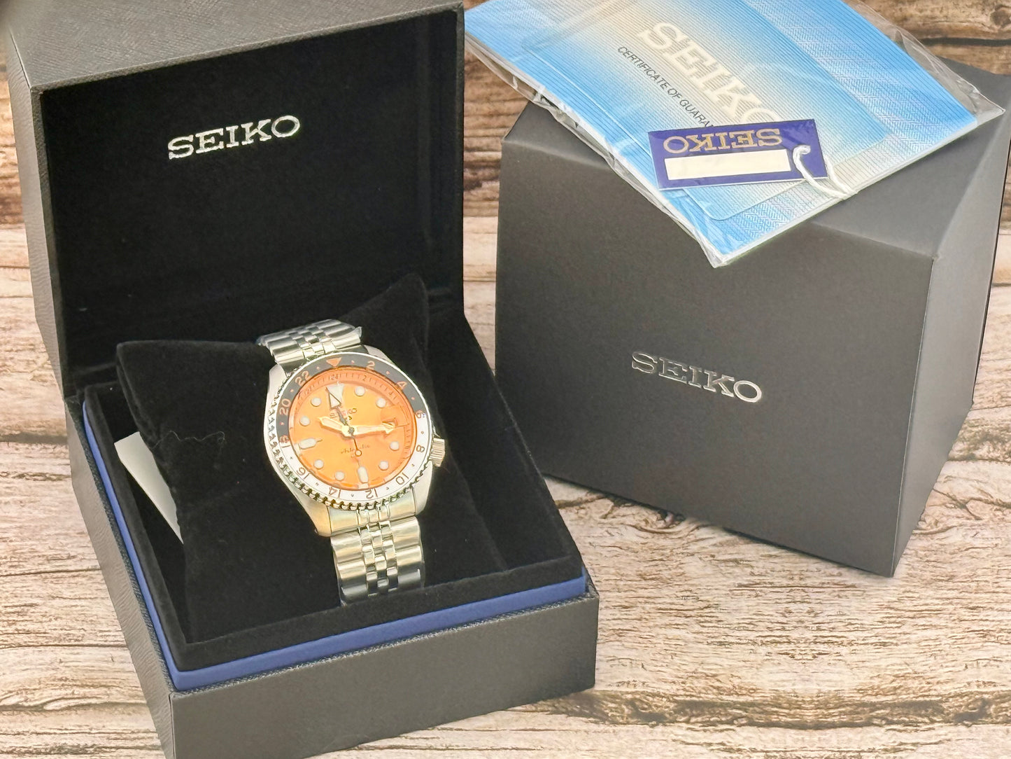 New Full-Set Seiko 5 Sports GMT A.K.A "Mikan Orange" Automatic Watch