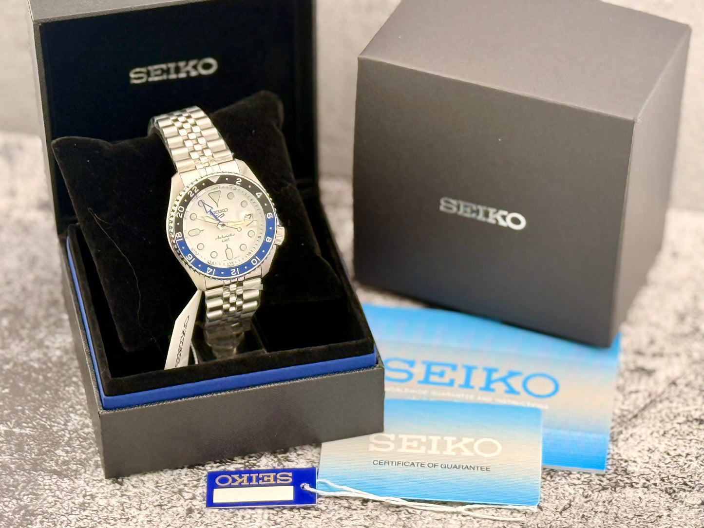 New Full-Set Seiko 5 Sports SSK033K1 42.5mm  “A.K.A White Cloud” Automatic GMT