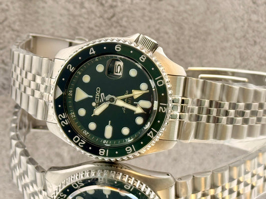 New Full-Set Seiko 5 Sport SSK035K1 “A.K.A Sprite” GMT Automatic Stainless Watch